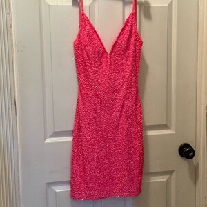 Glamorous Pink Sequin Homecoming/Prom dress